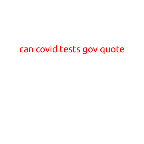 Can COVID Tests Be Governed by Quotes?