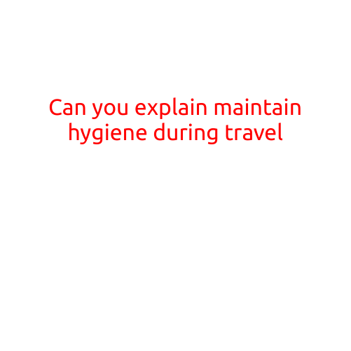 Can You Explain Maintain Hygiene During Travel?