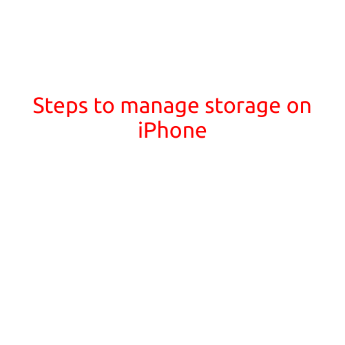 Here is an article on "Steps to manage storage on iPhone":