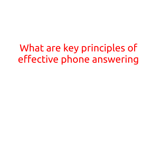 What are the Key Principles of Effective Phone Answering?