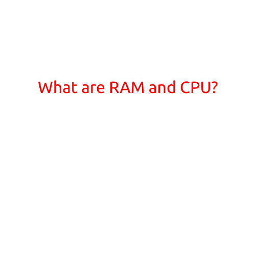 What are RAM and CPU?