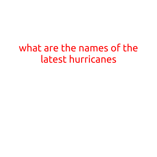 What are the Names of the Latest Hurricanes?