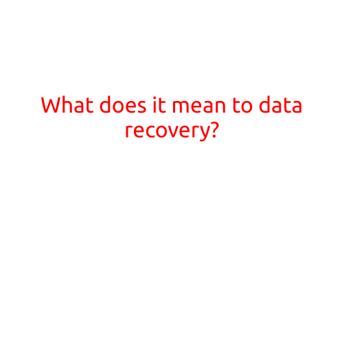 What Does it Mean to do Data Recovery?