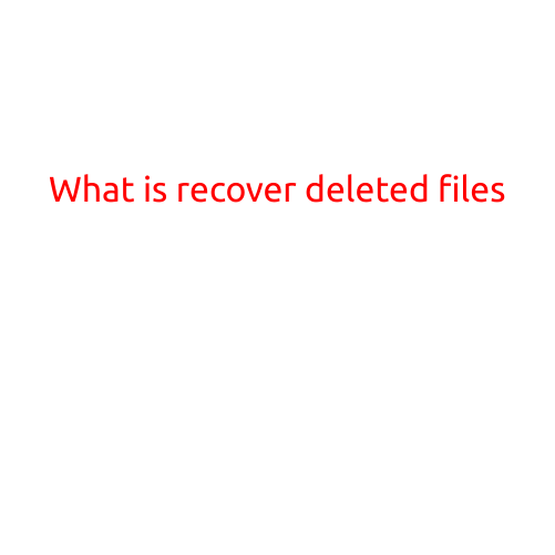 What is Recover Delete Files?