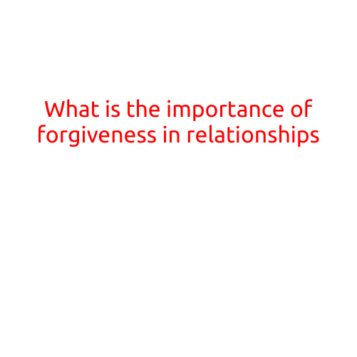 What is the Importance of Forgiveness in Relationships?