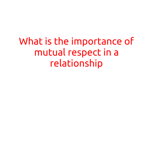 What is the Importance of Mutual Respect in a Relationship?