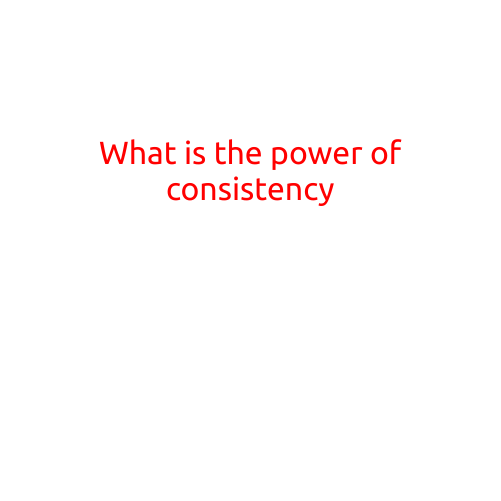 The Power of Consistency: How Small Steps Add Up to Massive Success