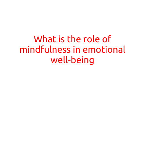 What is the Role of Mindfulness in Emotional Well-being?