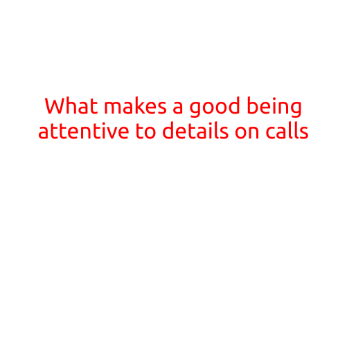 What Makes a Good Being Attentive to Details on Calls