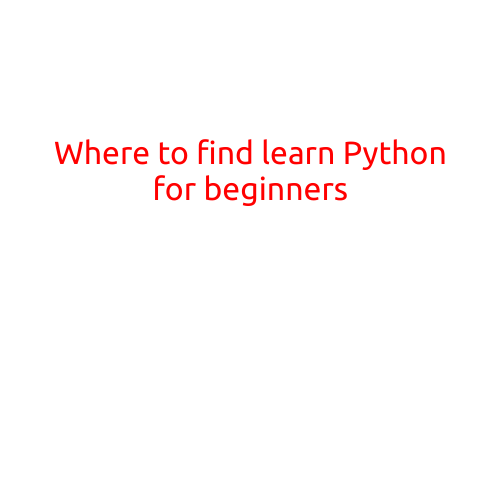 Where to Find Python for Beginners