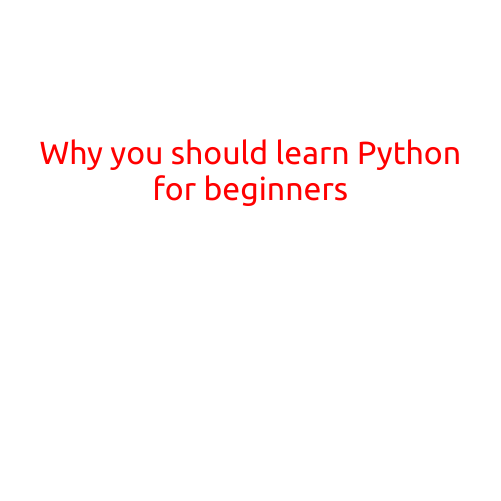 Why You Should Learn Python for Beginners